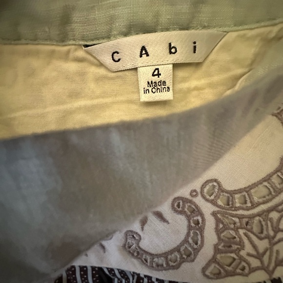 Women’s Size 4 Cream+Blue Retro CAbi Treasure Skirt - Picture 2 of 8